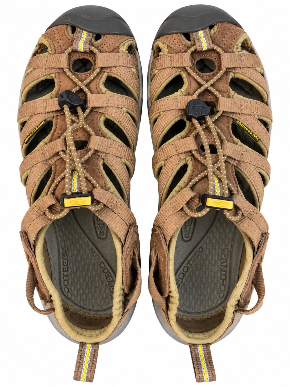 Keen Brown Outdoor Sandals with Yellow Accent